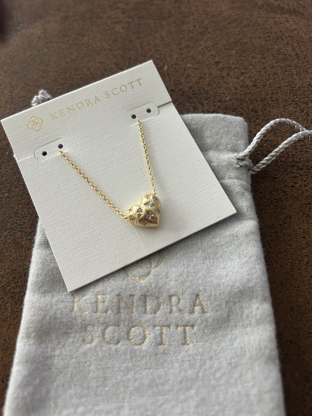 Kendra Scott Gold Heart Pavé Pendant Necklace